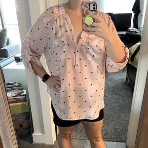Torrid Harper top with stripes and polka dots